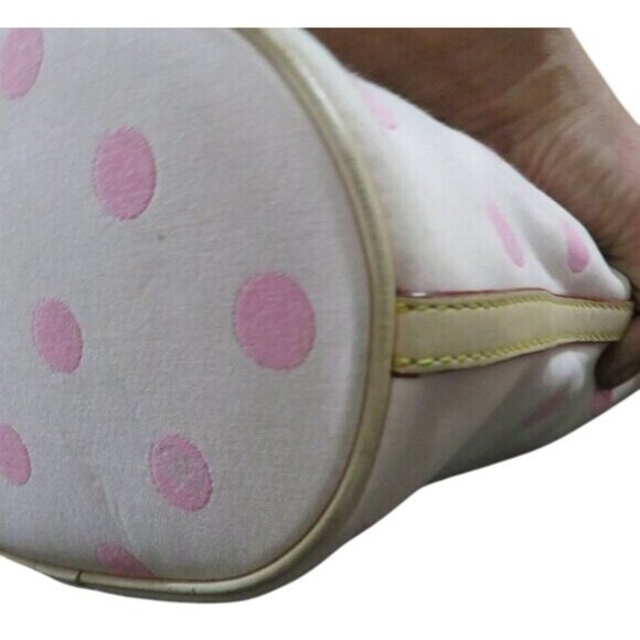Dooney & Bourke Small Pink Canvas Polka Dot Shoulder crossbody Bag Vintage Y2K - Picture 14 of 15